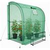 KANWOD RELY ON QUALITY KANWOD Serra a Parete da Giardino con Scaffale, Finestra e 2 Porte Avvolgibili, Invernale, Robusta, Stabile e Facile da Montare, Serra orto per Protezione Piante, Verdure, Fiori 200x100x210 cm, Verde