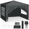 WOLTU Gazebo pieghevole 3x3m Tendone con 4 Pareti Laterali Antracite