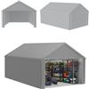 ACXIN Tenda portaoggetti robusta, posto auto coperto, impermeabile, telaio in acciaio e telone in polietilene (grigio, 4 m x 6 m)