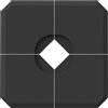 Outsunny Base per Ombrellone a Braccio da 4 Pezzi, Basamento Riempibile con Acqua o Sabbia per Basi a Croce da 100x100cm, Nero