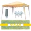 GrecoShop Gazebo pieghevole impermeabile in alluminio 3x3m Bianco/Verde/Bordeaux/Giallo Ocra
