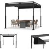 ACXIN Pergola con tetto scorrevole, tettoia per terrazza con telaio in acciaio, poliestere rivestito in PA impermeabile 160 g, padiglione da giardino autoportante con protezione solare regolabile