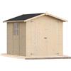 lecasettedilegno Casetta da giardino in legno per esterno 6Mq 200x300 20mm MADE IN ITALY mod. ASTI (Con Pavimento, Kit 1 Finestra Apribile)
