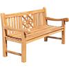 CLP Panca da Giardino in Teak Florida I Panca con Seduta ergonomica in Legno Massiccio I Altezza della Seduta: 44 CM, Colore:Teak, Dimensione:180 cm