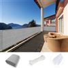 NINGBAI Frangivisto per Balcone 115 x 350 cm Schermo del Balcone Recinzione Copertura per Balcone su Misura, con Occhielli e Fascetta per Veranda, Cortile, Terrazza, Grigio