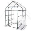 VERDELOOK | Serra da Giardino In Metallo Verniciato, a Casetta con 8 Ripiani e Telo in PVC, 144x74x195, per Protezione Piante di Medie e Grandi Dimensioni, Giardinaggio, 8 ripiani Telo PVC
