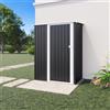 Parama Casetta Da Giardino In Acciaio Zincato 1,51x1,03xh1,96 m, 1,55mq, Ripostiglio Attrezzi, Porta Battente (Nero)