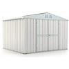 Notek Box in Acciaio Zincato Casetta da Giardino in Lamiera 3.27 x 2.69 m x h2.17 m - 132 KG - 8,80 metri quadri (Bianco)