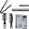 Henjunu 40 g di polvere per texture per uomini + 5 pettini da uomo, pettine per acconciatura, pettine per capelli 3 in 1, pettine per capelli strutturato, look naturale, styling a lunga durata