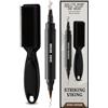 Striking Viking Beard Pencil Filler, marrone scuro - Set di matite da barba impermeabile, realistica e durevole con 1 penna stilografica e pennello, migliora i peli del viso