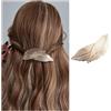 Enautoabs Francese Metallo Capelli Barretta Fermagli Capelli Oro Grande Foglia Pin Metallo Coda Di Cavallo Titolare Fermagli Capelli Minimalista Barretta Accessori Decorativi Per (foglia D'oro B)