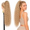 Ser Mulher Coda Capelli Extension Ricci con Laccio in Termofibra di Qualità, 100% Naturale, 70 cm - Coda di Cavallo Riccia per Styling Lunghi, Morbida e Resistente al Calore CRISTEL, (Platinum Blonde Meches)