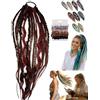 Generico Coda Di Cavallo Elastica Dread, Estensione Dei Capelli Boho Dreadlock Con Perline, Coda Di Cavallo Lunga Dreadlock Intrecciata A Mano Naturale For Festival E Viaggi(#07)