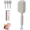 Generic Retractable Cushion Massage Comb Brush, Self Cleaning Hair Brush, Anti Static Detangling Scalp Massaggio Comb for Women Men All Hair Type Wet Dry Use (Gray)