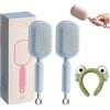 NNBWLMAEE Retractable Cushion Massage Comb, Anti Static Self Cleaning Hair Brush, Pull Ring Air Cushion Massage Retractable Hair Brush for Detangling Thick Curly Hair for Women Men All Types (2-Blue)