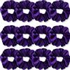 IVARYSS Elastici per capelli viola, elastici in velluto morbido di prima qualità, fasce elastiche spesse a colori solidi, accessori per capelli per donne e ragazze, confezione da 12 pezzi