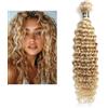 Larafona Matassa Extension Highlights Biondo 100% Umani Capelli Ricci Naturali Tessitura Curly Blonde Human Hair Extensions P27/613# 24inch/60cm