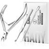 GAOY Kit di rimozione cuticole 3 in 1, tagliacuticole professionale, spingi e tagliacuticole, strumenti per manicure in acciaio inox per la cura delle unghie