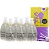 FEI FAN Sapone Extra Puro, LAVANDA, Per Mani, Viso e Corpo, Con Estratto Biologico Di Foglia Di Olivo e Olio Essenziale Di Lavanda 500ml + Panno SOFT In Lattice, Formato 30x30cm (6 Unità + Panno)