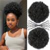 SAISIFEN Afro Puff Coda Di Cavallo Estensioni Dei Capelli Con Clip Su per Le Donne Nere Afro Capelli Bun Con 10 Pezzi Perni Di Capelli (Diametro 20 cm 8 Pollici, #1B Nero Naturale)