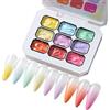 Generico Set Di Gel Di Pittura A Gradiente, Gel Di , Kit Di Pittura Per Unghie, Palette A 9 Colori, Nessuna Finitura Con Pali Con Indurimento UV/LED, 2,5 G X 9, Per Uso Domestico O Creazioni A L