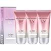JieSfYuYu Crema solare con isolamento UV SPF 50+, ultra-idratante, a lunga durata, impermeabile, a prova di sudore, crema isolante, leggera e non grassa, per tutti i tipi di pelle