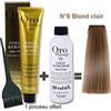 Oro Therapy Lotto Colorazione Capelli 100ml Oro Therapy Biondo Chiaro 8/ + Ossidante 20 Volumi 150ml