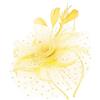 SLXLYH Copricapo da donna con piume, fascia per capelli in rete, accessorio per matrimonio, fascia per capelli con piume, copricapo per feste (giallo)