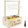 Guniata Cestino regalo per neonati con maniglia, scatola in legno per baby shower, armadietto in legno, multifunzionale per neonati, per compleanni, baby shower, Natale, nuovi genitori (B)