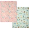 PERLETTI Traversine Letto Bambino Neonato Impermeabili Pacco Doppio - Traversa Salvaletto Telo Lavabile Resistente - Traverse Bambini Riutilizzabili Morbide (Set Rosa + Verde, 70x90 cm)