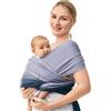 Momcozy fascia neonato, fascia per neonati con anello facile da indossare, fascia per il trasporto traspirante a mani libere, marsupio regolabile da 3,6 kg a 15 kg, Blu Sfumato