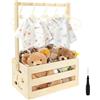 Guniata Cestino regalo per neonati con maniglia, scatola in legno per baby shower, armadietto in legno, multifunzionale per neonati, per compleanni, baby shower, Natale, nuovi genitori (A)