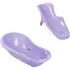 Hylat Baby Set Da Bagnetto Con Seggiolino Da Bagno - per Neonati e Bambini - Stabile e Confortevole (Yeti - Viola)(Set 2 Pezzi)
