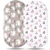 Odot Set di 2 Lenzuolo con Angoli Neonato, Lenzuola per Carrozzina Lenzuola da Culla Copri Fasciatoio Bambino Coprimaterasso in Cotone Morbido con Fascia Elastica (Unicorno,82x41cm)