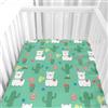 Odot Lenzuolo con angoli Lenzuola Carrozzina Neonato, Alpaca Stampa Bambino Cotone Coprimaterasso, Lenzuola per Culla Babybay (verde,80x160 cm)