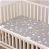 Odot Cartone Animato Lenzuolo con Angoli per Lettino Bambino, Lenzuola Carrozzina Cotone Lenzuola da Lettino Neonato Morbido e Resistente Lenzuola per Culla (Stelle,180x80cm)
