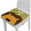 Chickwin Cuscino Rialzo Sedia per Bambini, Cartone Animato Stampa Cuscino Alzasedia con Cinghie Regolabile Lavabile Smontabile Cuscino Seduta per Sedia da Pranzo (Leone,40x40x5cm)