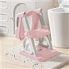 HUOLE Riduttore WC per bambini, rialzo WC per bambini per ragazzi e ragazze, altezza regolabile e pieghevole, antischizzi e antiscivolo e pieghevole, in PVC (rosa)