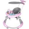 HUOLE Girello Pieghevole per Neonati di 6 a 18 Mesi - Girello per Bambini con Ruote Silenziose per Bambini e Bambine - Altezza Regolabile, Facile da Riporre - 70 * 70 * 91 cm - Rosa