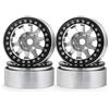 Generic 1,9 cerchioni Beadlock, set di 4 ruote in metallo, per 1/10 RC Crawler Axial SCX10 SCX10 II 90046 SCX10 III AXI03007 TRX4 D90 (argento e nero)