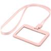 Lanyards Tomorrow.co.uk LanyardsTomorrow - Set combinato con cordino e porta badge, 12 pezzi, include porta carte d'identità rigido orizzontale sagomato e cinturino da collo in tinta unita con clip in plastica (rosa