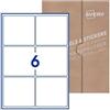 Avery Etichette adesive in carta bianca con adesivo rimovibile, 99x93mm, 25 fogli, 6 etichette per foglio, formato foglio A4, stampanti laser e inkjet o scrivibili a mano