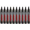 uni-ball - Uni Mitsubishi Pencil - Pennarello permanente Inodore Uni Prockey PM126 - Multisupporto, multifunzione - Base acqua, senza odore - Punta smussata larga 5,7 mm - Nero - Confezione da 10
