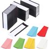 BASOWOMEW 50 porta etichette magnetiche | 25 mm x 76 mm | con 100 inserti di carta, 50 protezioni in plastica e 25 cartoncino colorato | Riutilizzabili senza disordine per mensole, lavagne bianche, cassette