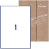 Avery Etichette adesive in poliestere bianco, rettangolari formato 210x297mm, 1 etichetta per foglio, 25 fogli, formato foglio A4, adesivo permanente, per stampanti laser o scrivibili a mano