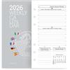 INTEMPO. Ricambio Agenda 2026 Settimanale 12 Mesi Carta Bianca Formato 17x9 cm
