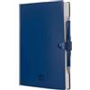 PRESTIGE & DELUXE Agenda Giornaliera Ricciolo 2026 Blu 12 Mesi 21x15 cm blocco fisso con laccio e penna + omaggio penna a scatto e segnalibro