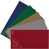 NEUSER PAPIER 25 buste con stelle metalliche, formato DIN lungo, con chiusura adesiva, set 1, buste in rosso, grigio, verde, blu e carta kraft, con stelle in oro