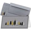 NEUSER PAPIER Set di 15 biglietti di Natale DIN lungo in alberi di abete dal design moderno - Biglietti pieghevoli con buste abbinate - auguri di Natale per aziende e private