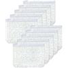XiowDow 10 buste trasparenti glitterate in plastica per raccoglitori, formato A7, con cerniera, in PVC, per denaro, budget, agende, quaderni (A7-6 fori)